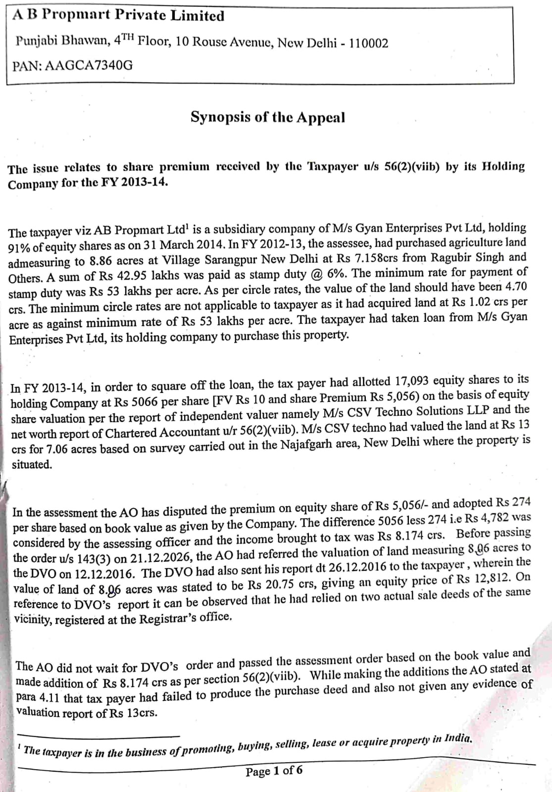 Exhibit reproduced from the original judgment