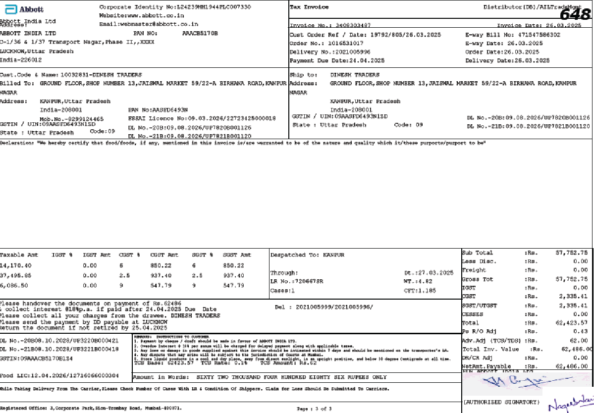 Exhibit reproduced from the original judgment