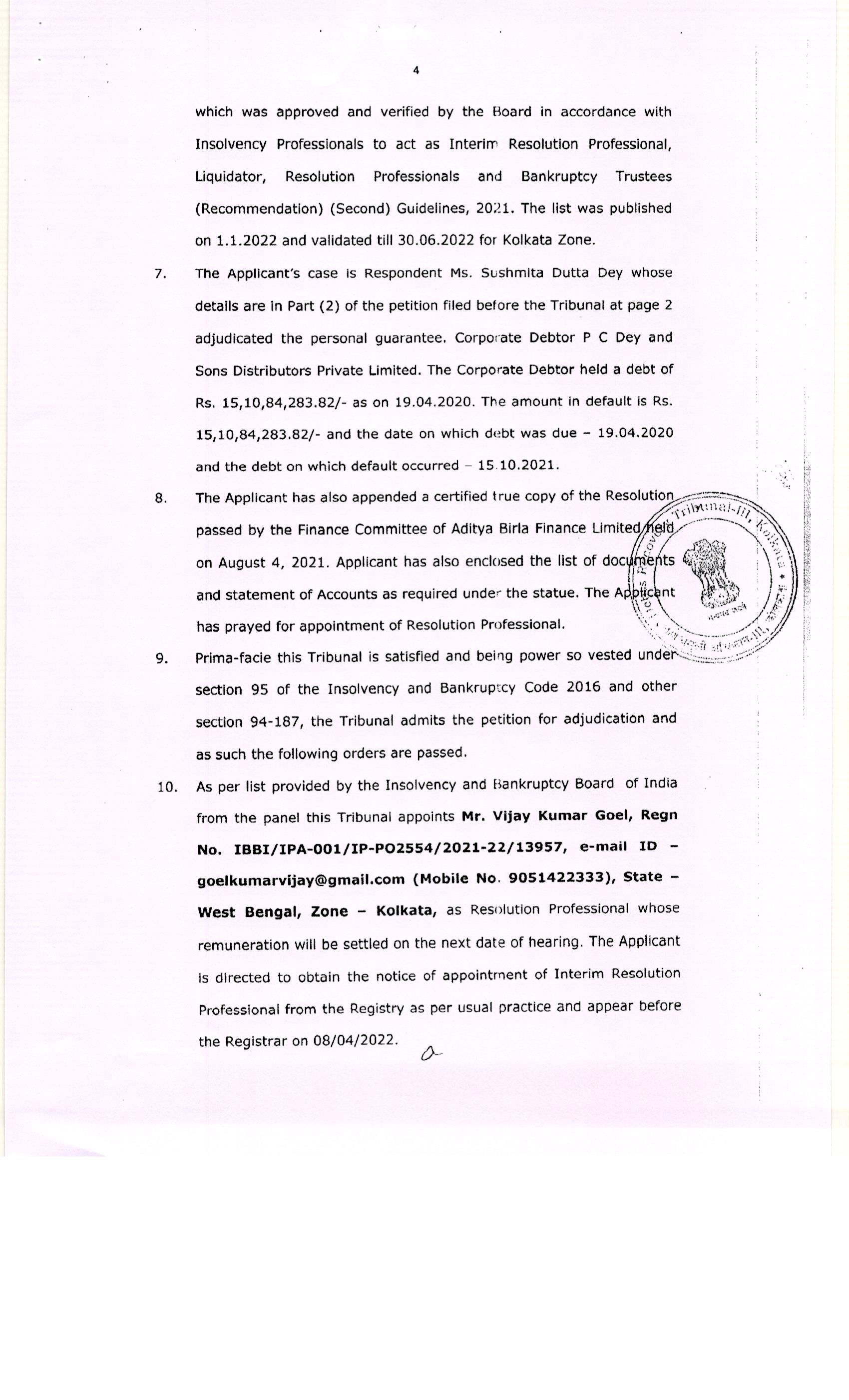Exhibit reproduced from the original judgment