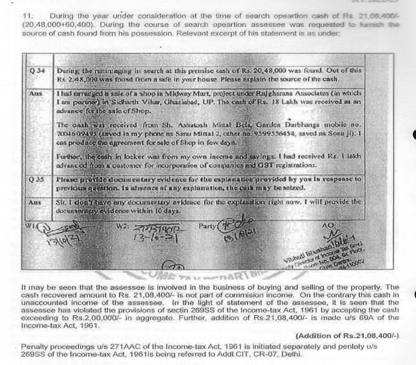 Exhibit reproduced from the original judgment
