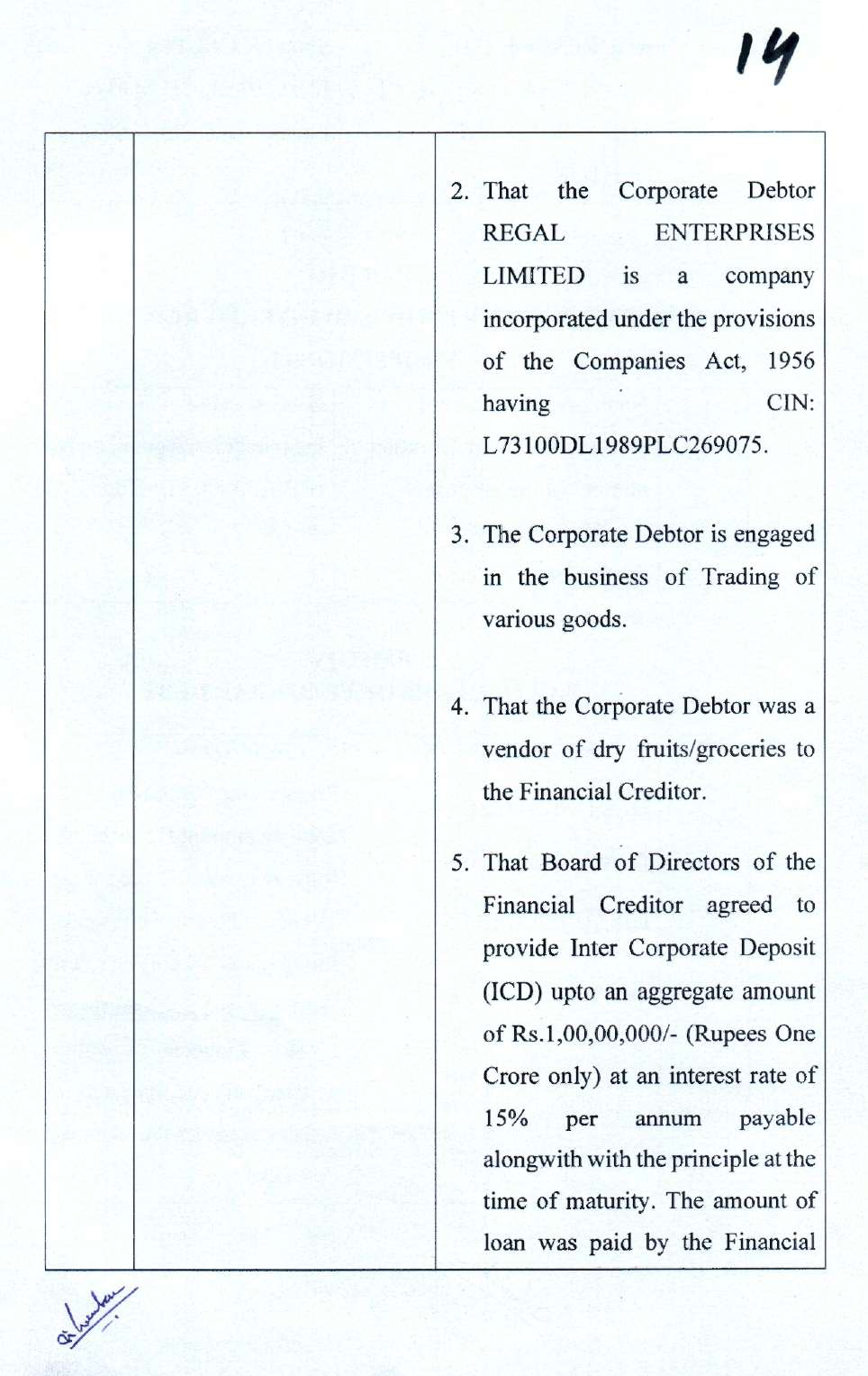 Exhibit reproduced from the original judgment