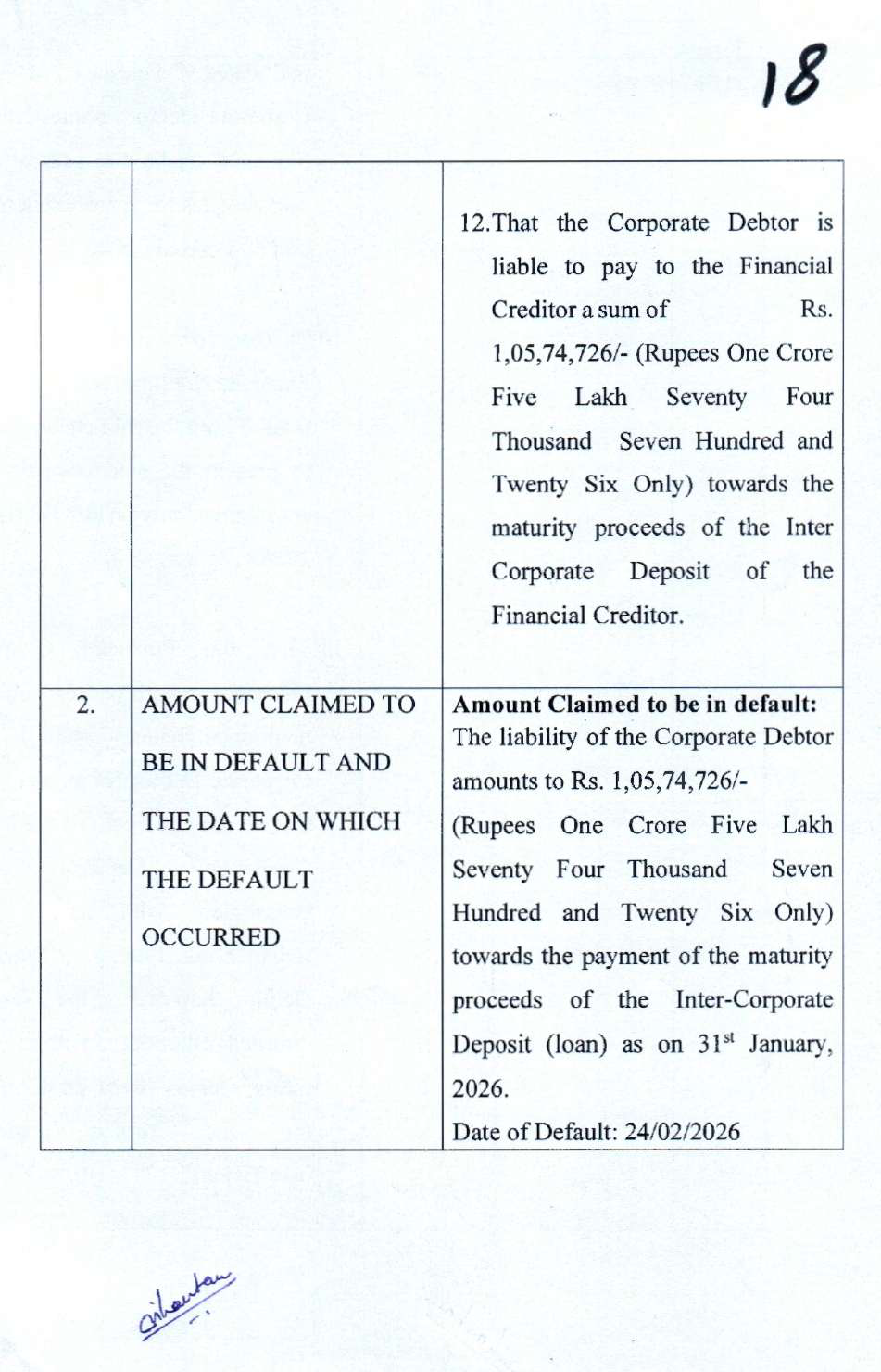 Exhibit reproduced from the original judgment