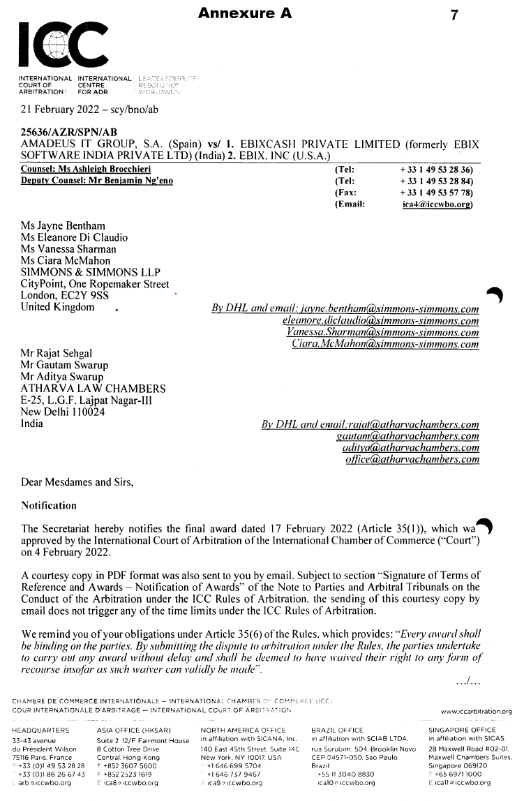 Exhibit reproduced from the original judgment