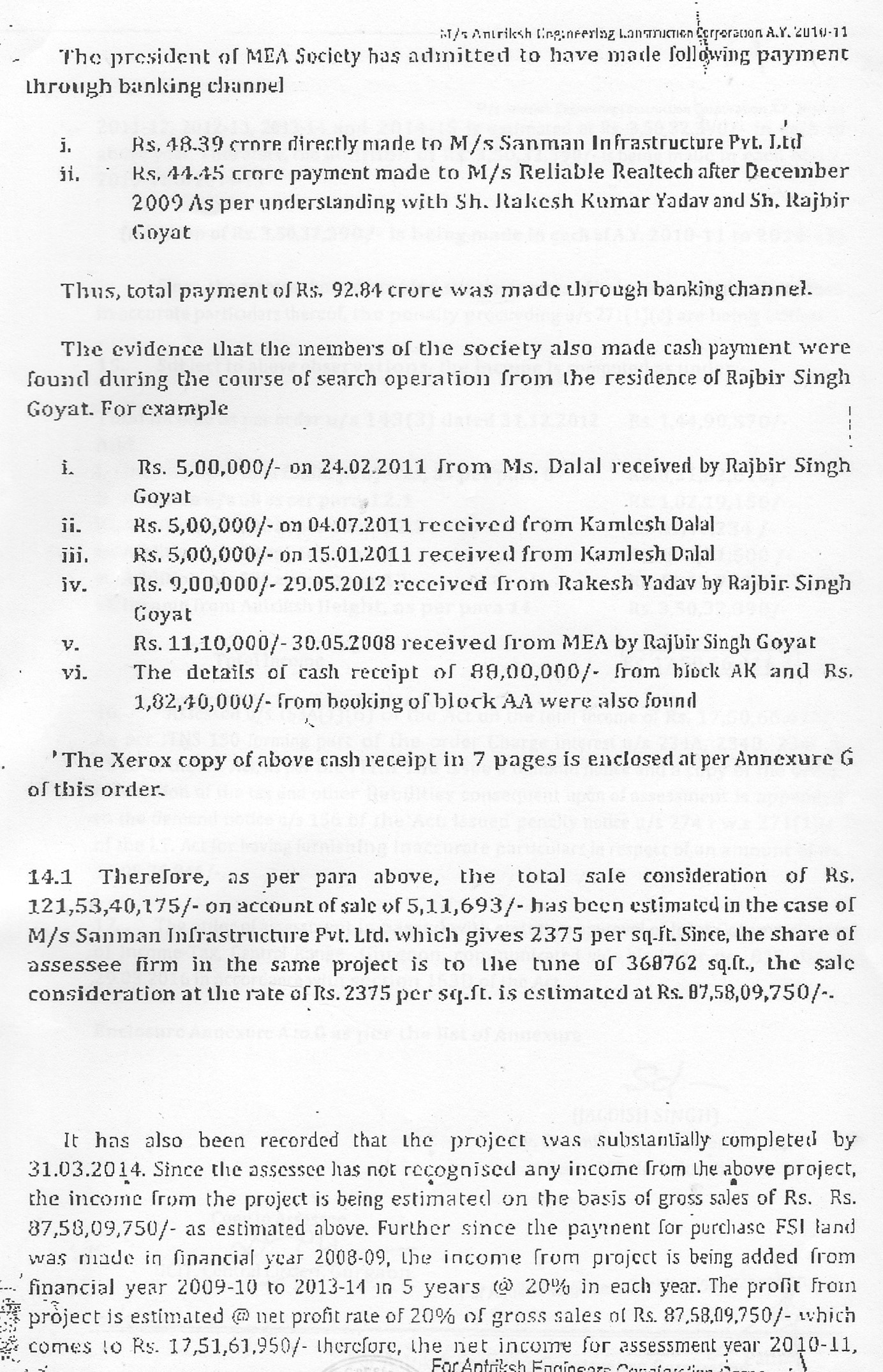Exhibit reproduced from the original judgment