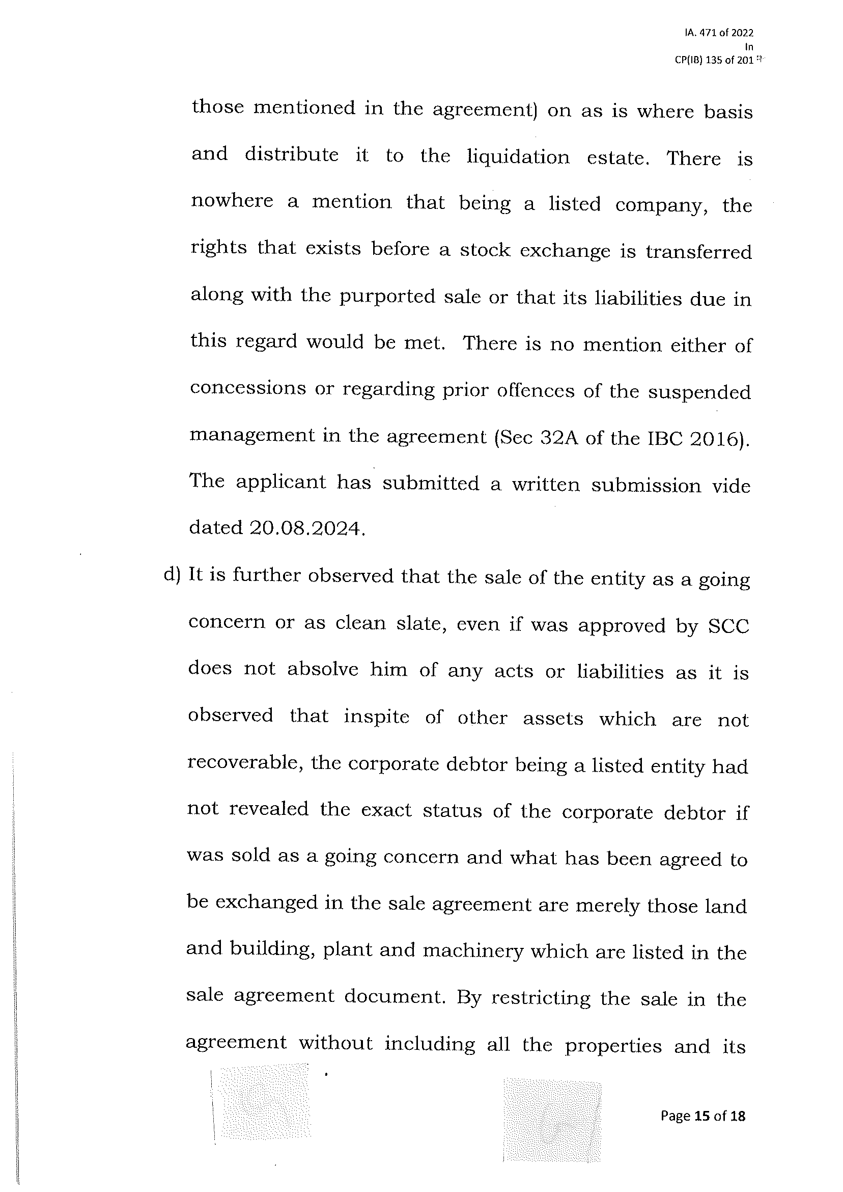Exhibit reproduced from the original judgment