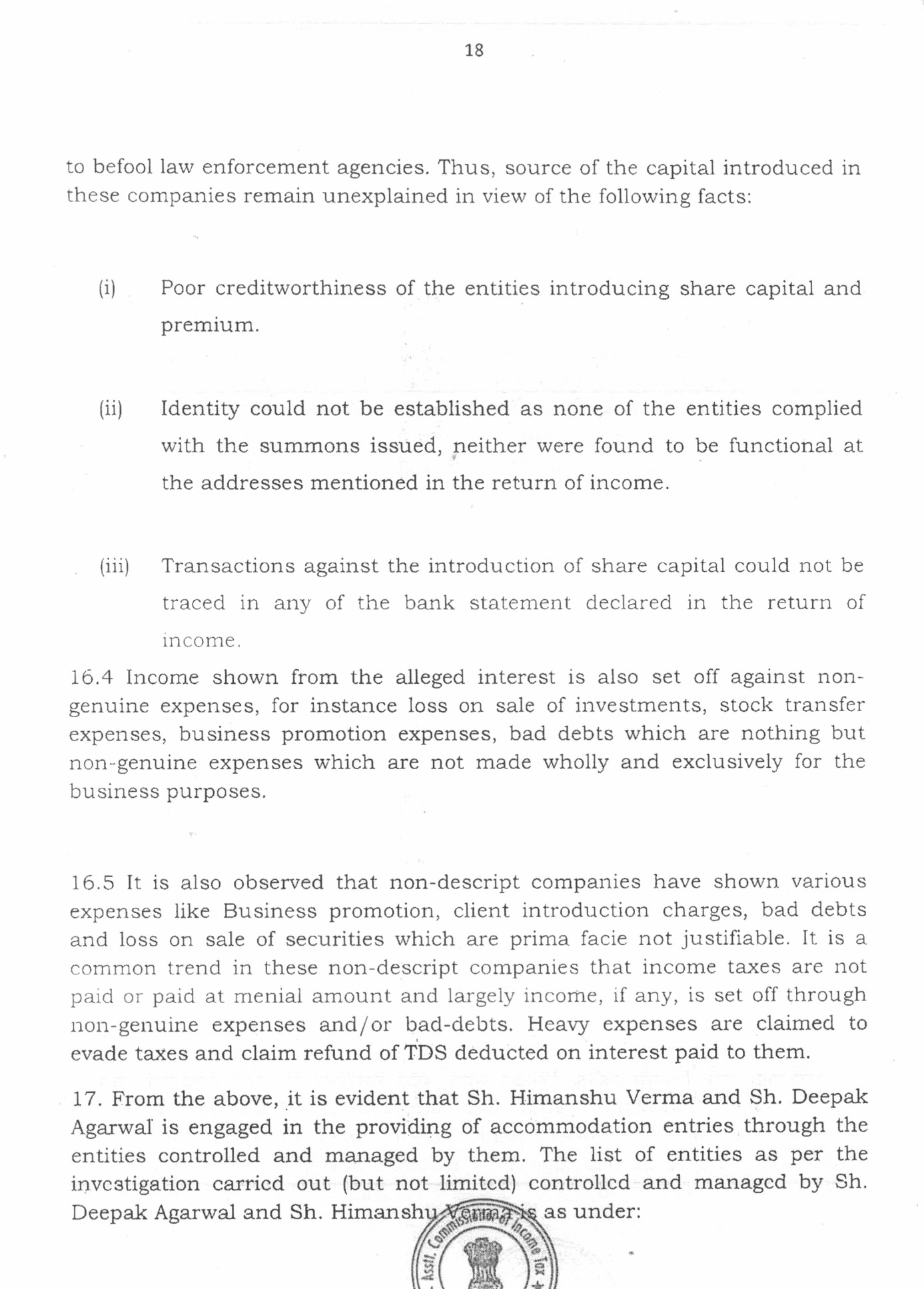 Exhibit reproduced from the original judgment