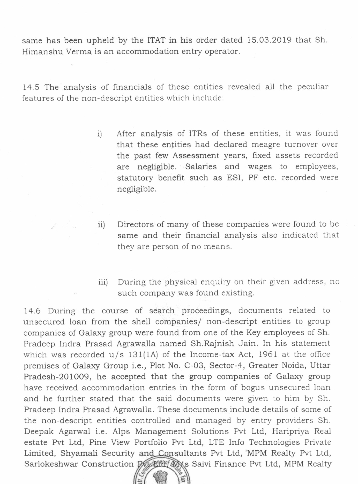 Exhibit reproduced from the original judgment