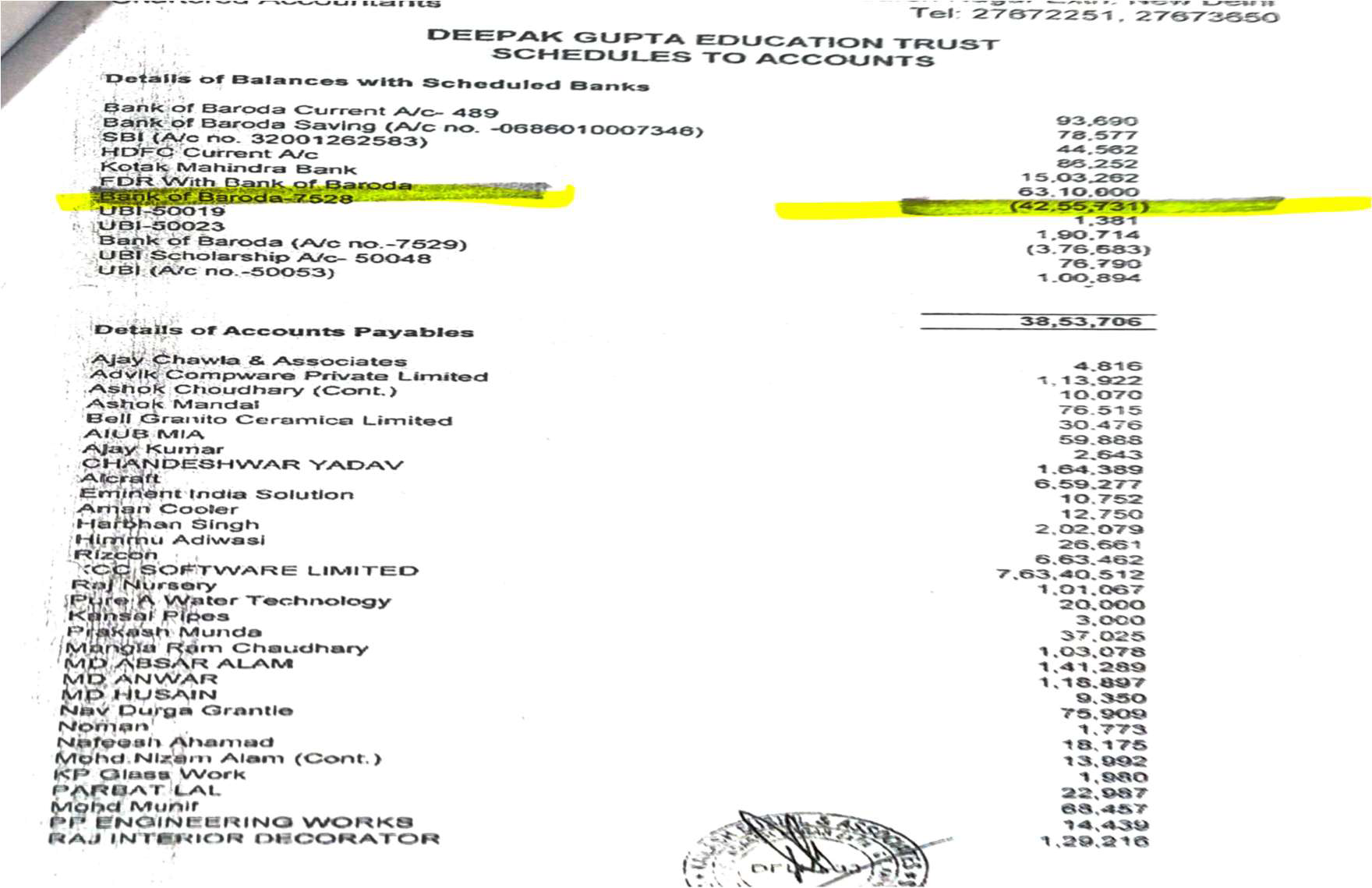 Exhibit reproduced from the original judgment