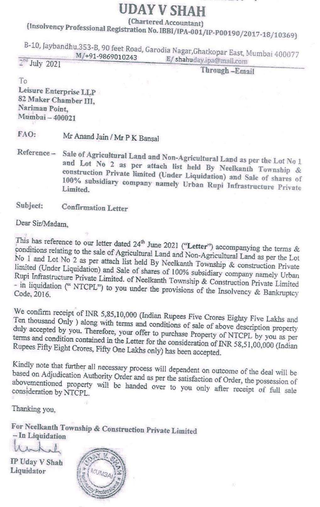 Exhibit reproduced from the original judgment