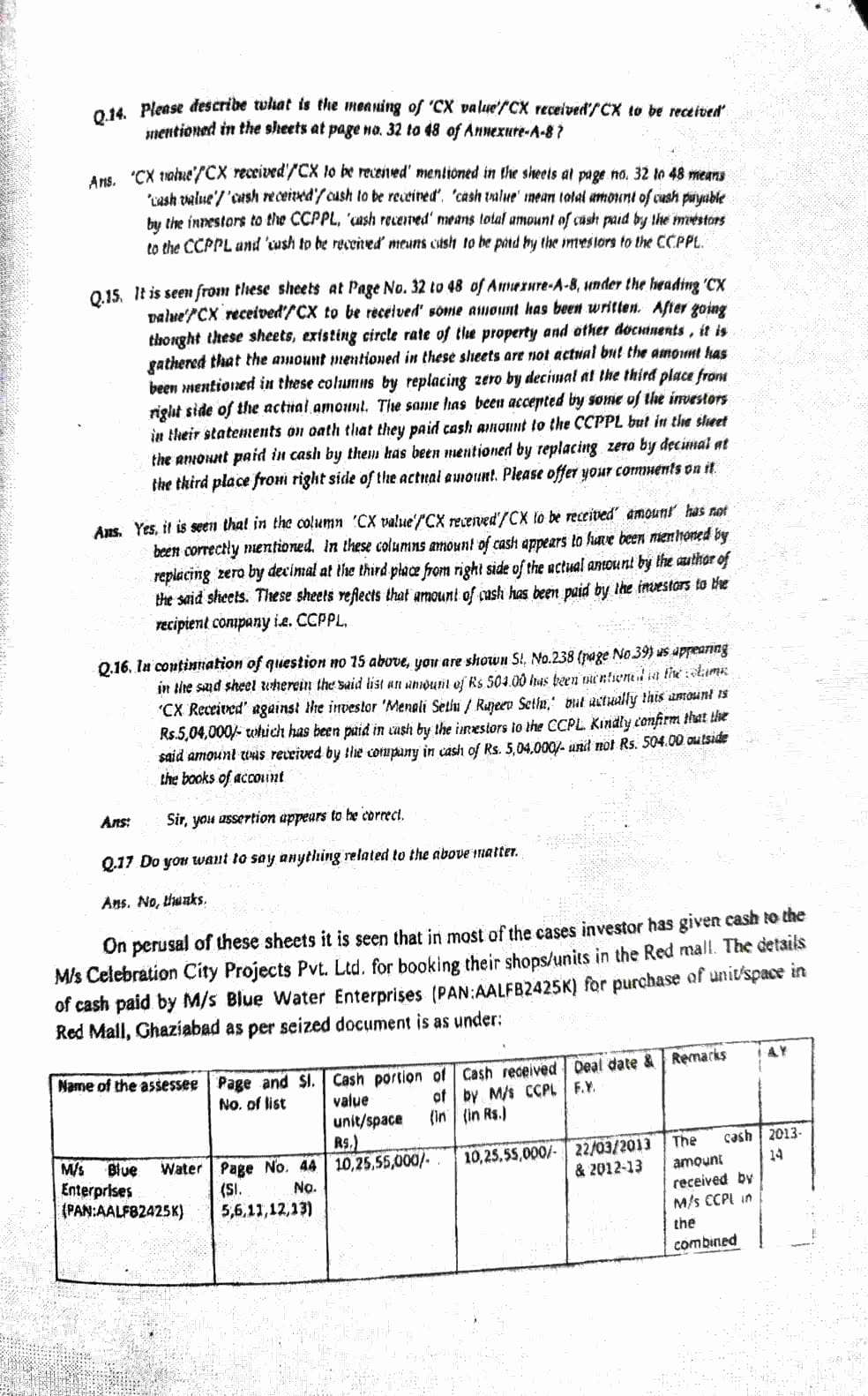 Exhibit reproduced from the original judgment