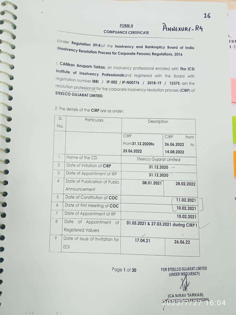 Exhibit reproduced from the original judgment