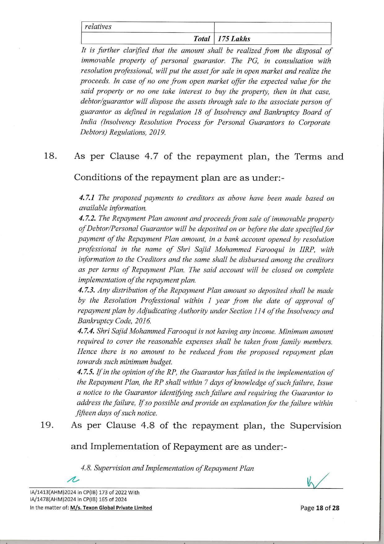 Exhibit reproduced from the original judgment