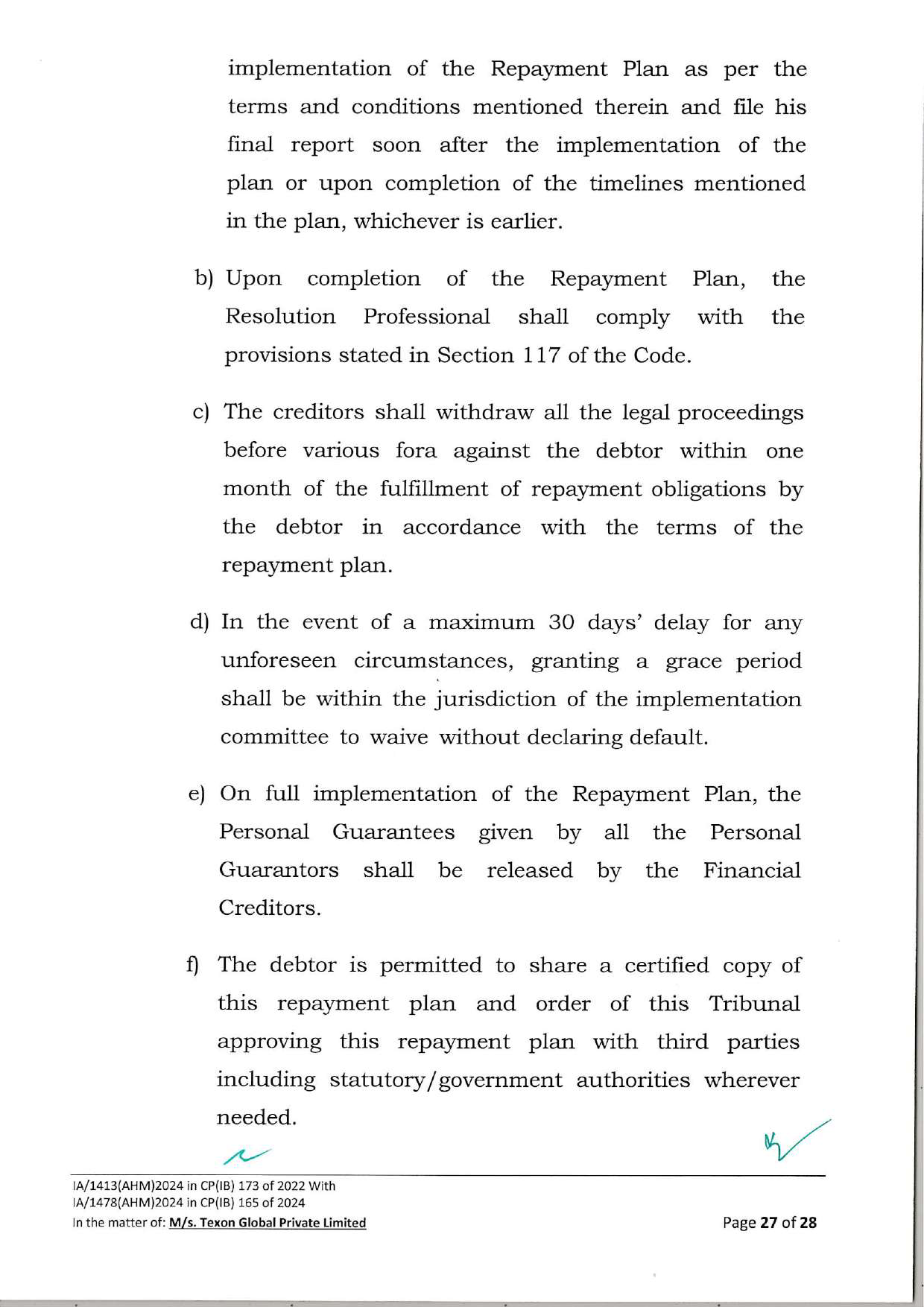 Exhibit reproduced from the original judgment