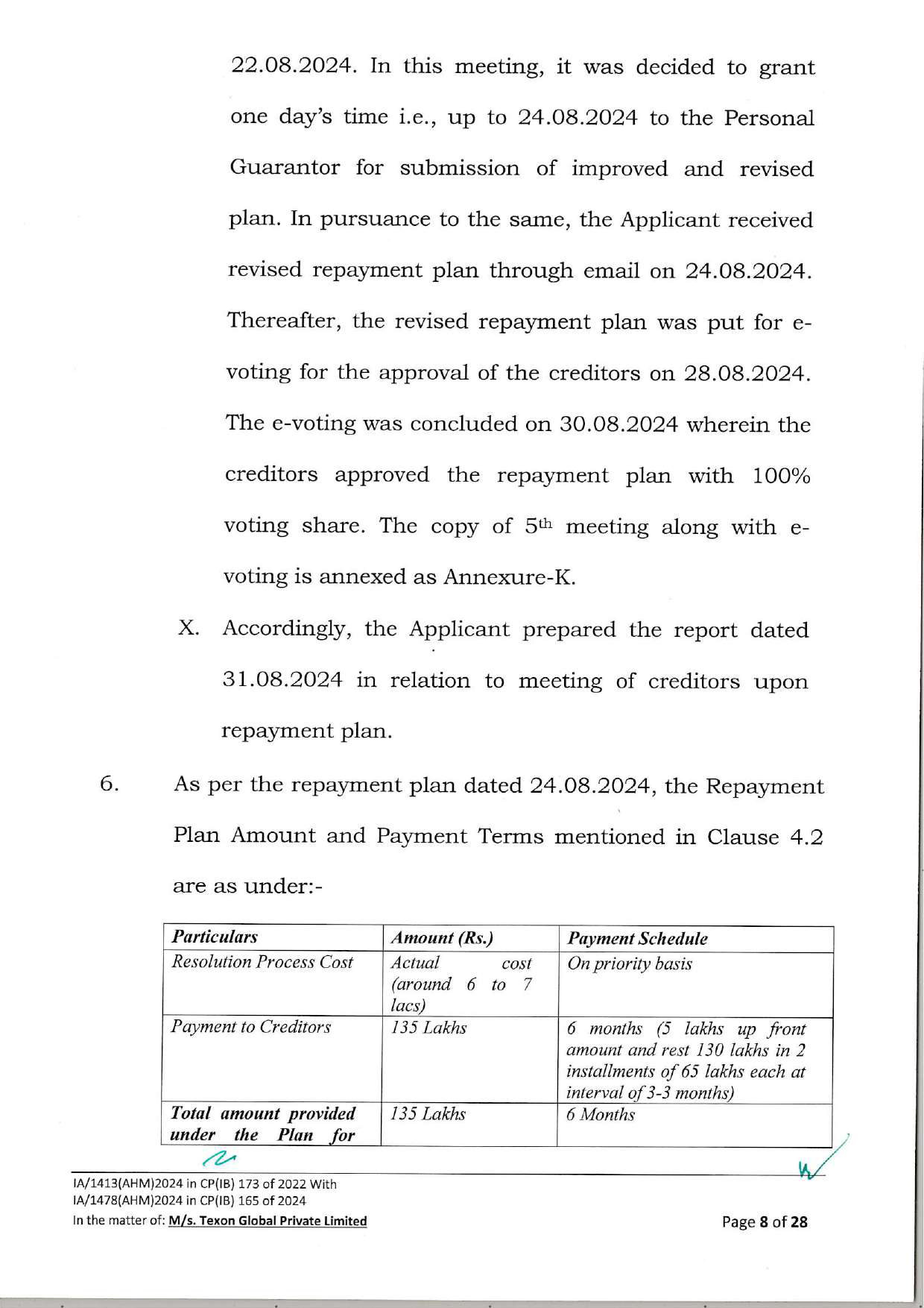 Exhibit reproduced from the original judgment