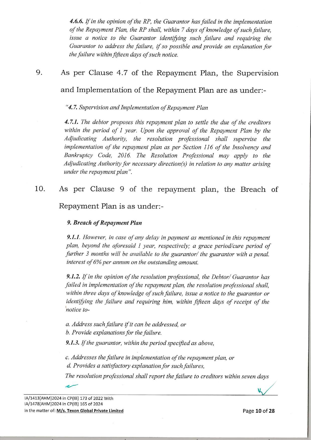 Exhibit reproduced from the original judgment