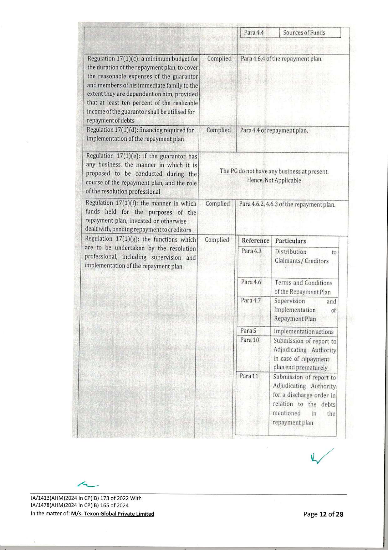 Exhibit reproduced from the original judgment