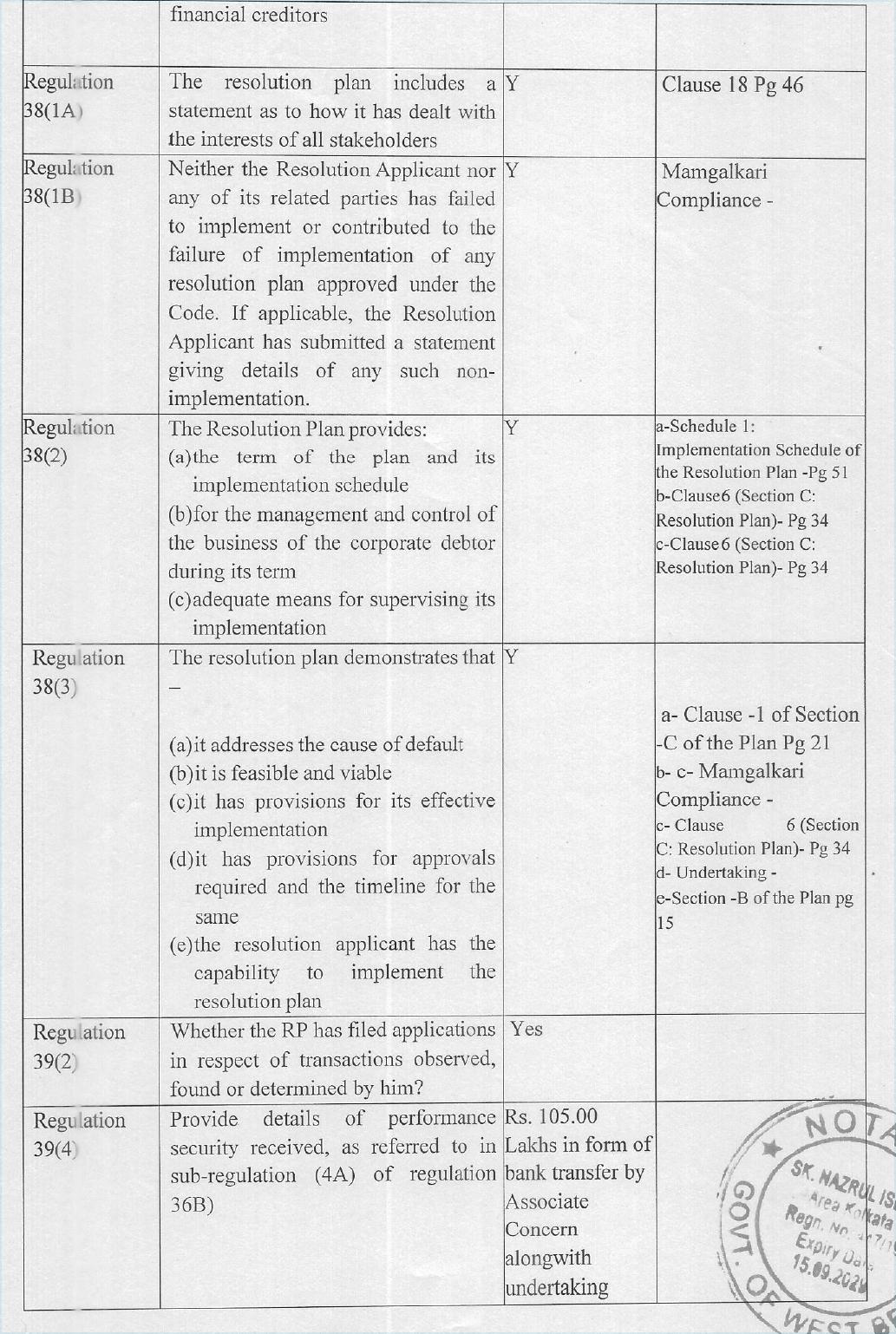 Exhibit reproduced from the original judgment