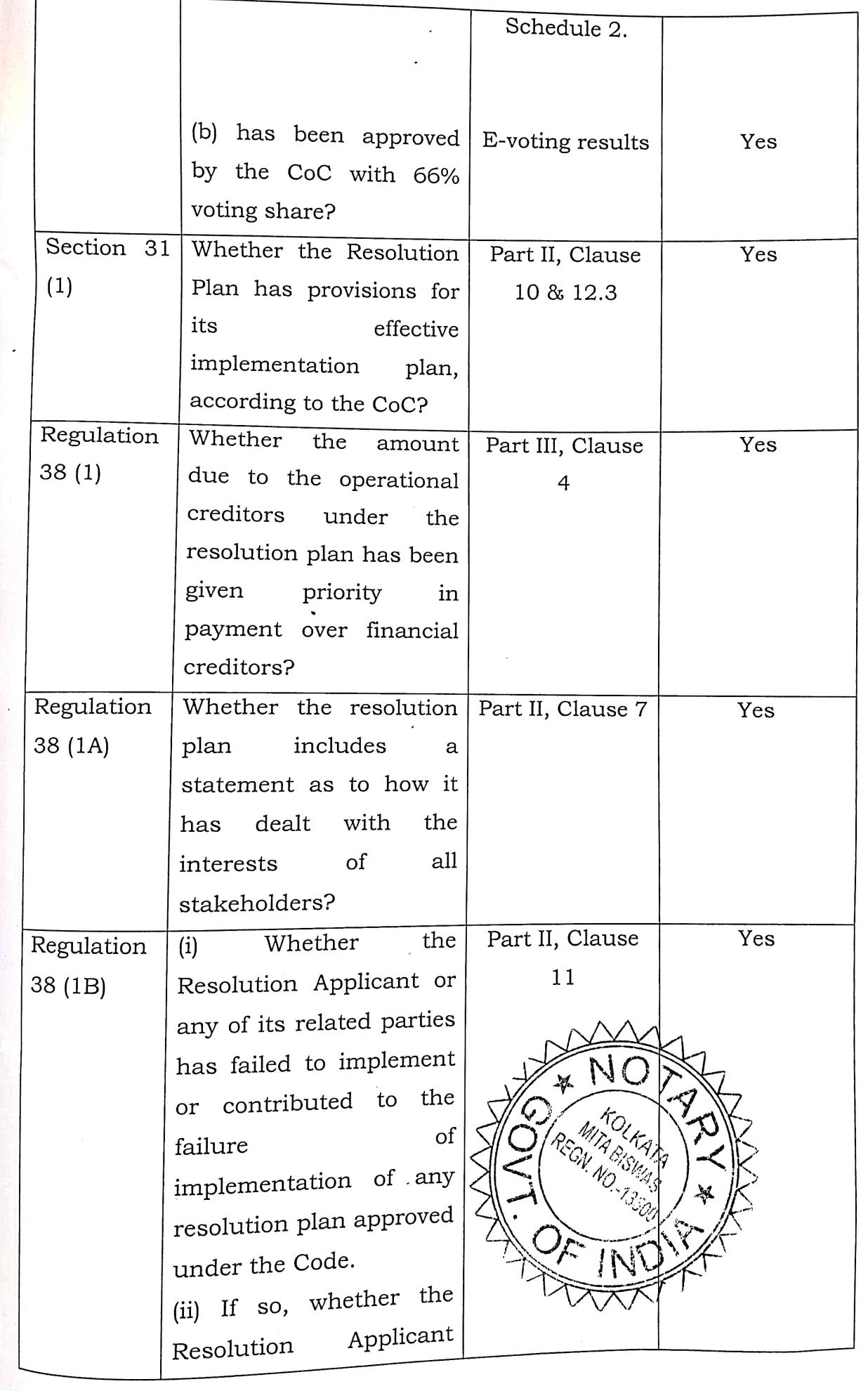 Exhibit reproduced from the original judgment