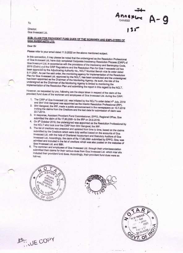 Exhibit reproduced from the original judgment