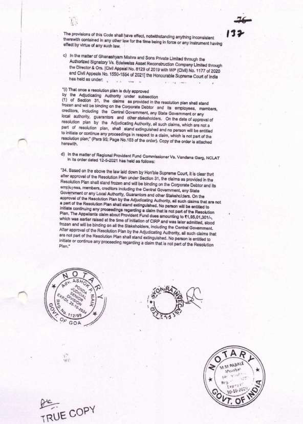 Exhibit reproduced from the original judgment