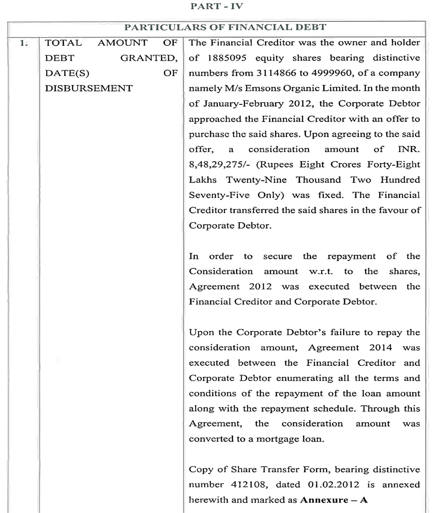 Exhibit reproduced from the original judgment