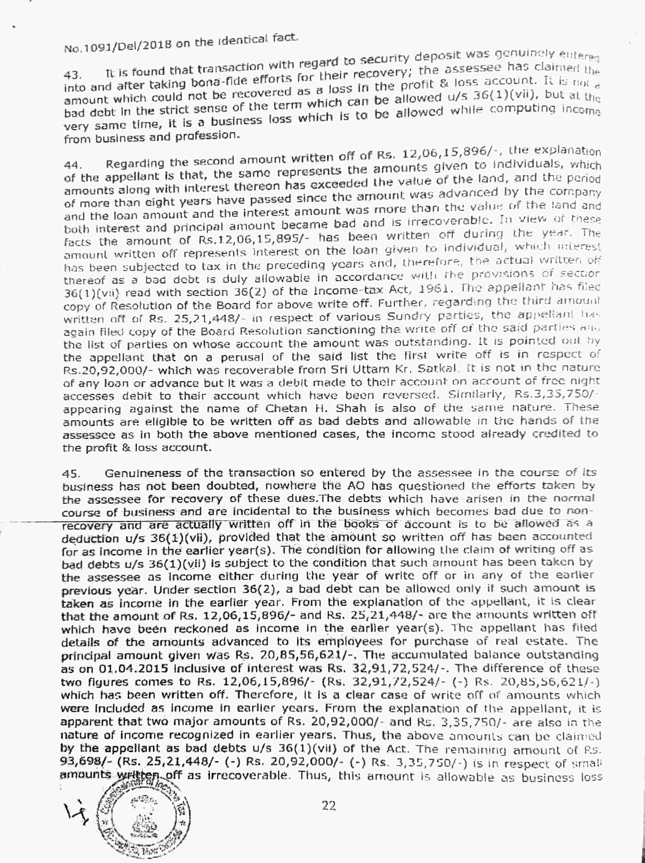 Exhibit reproduced from the original judgment