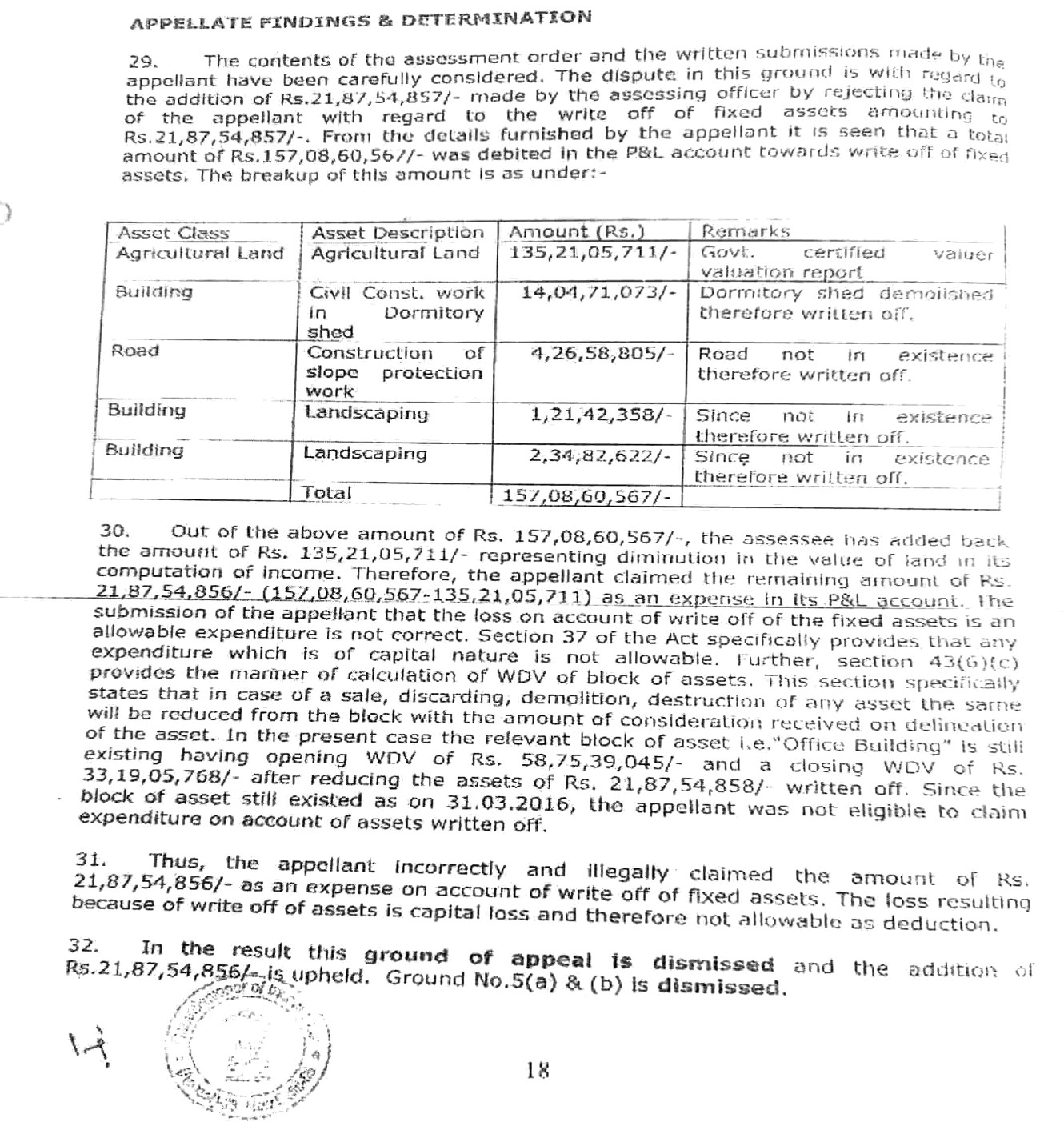Exhibit reproduced from the original judgment