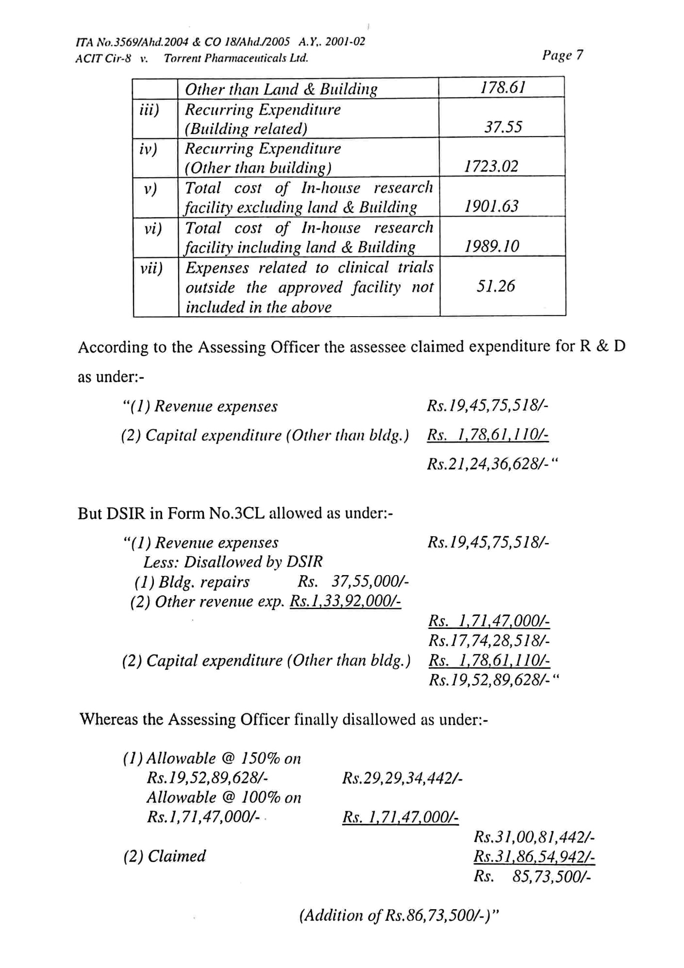 Exhibit reproduced from the original judgment