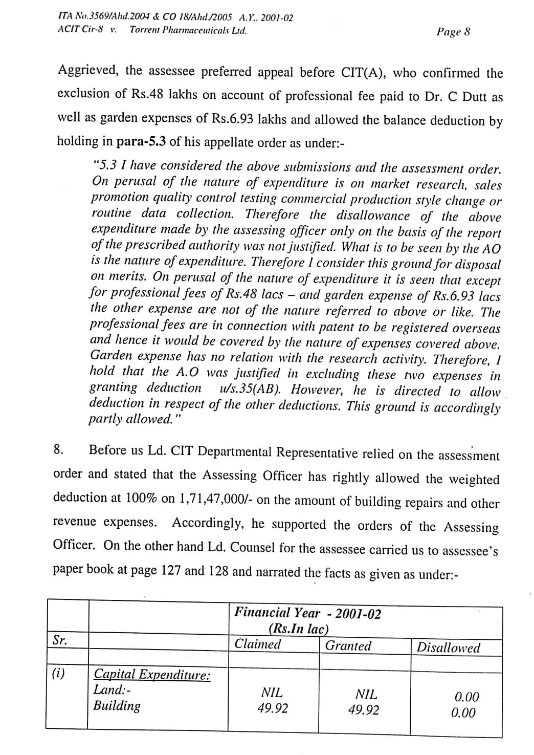 Exhibit reproduced from the original judgment