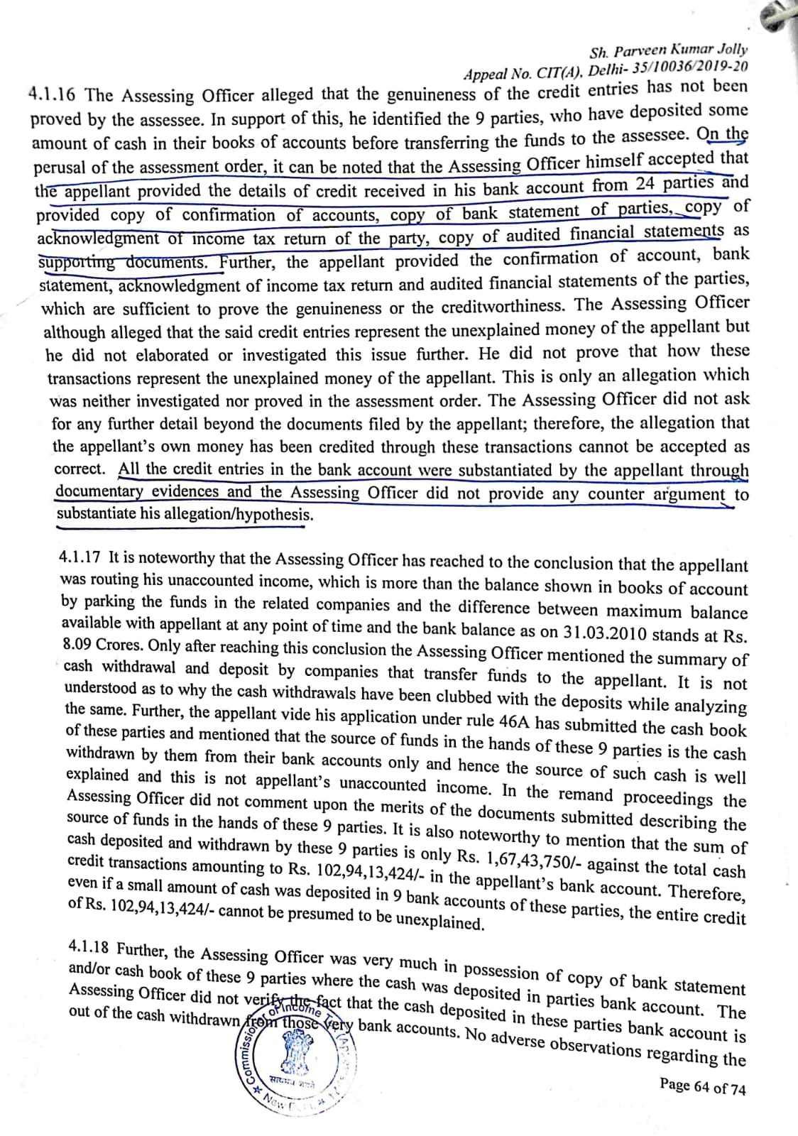 Exhibit reproduced from the original judgment