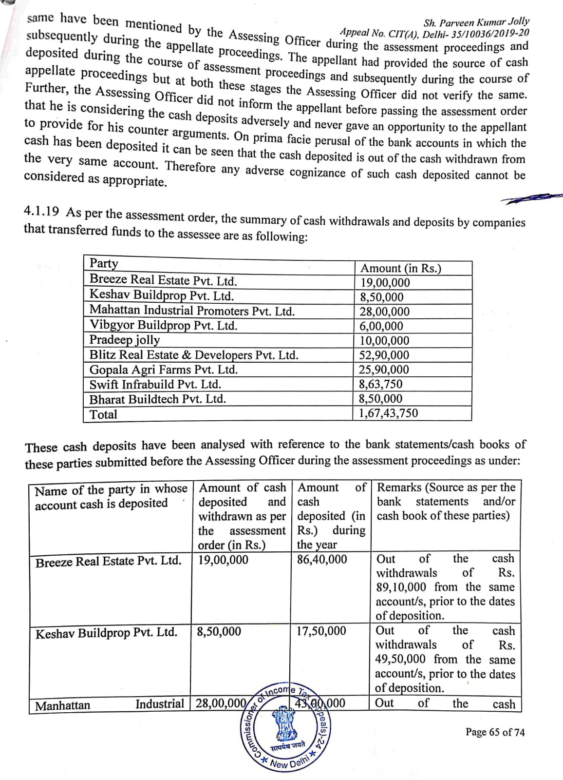 Exhibit reproduced from the original judgment