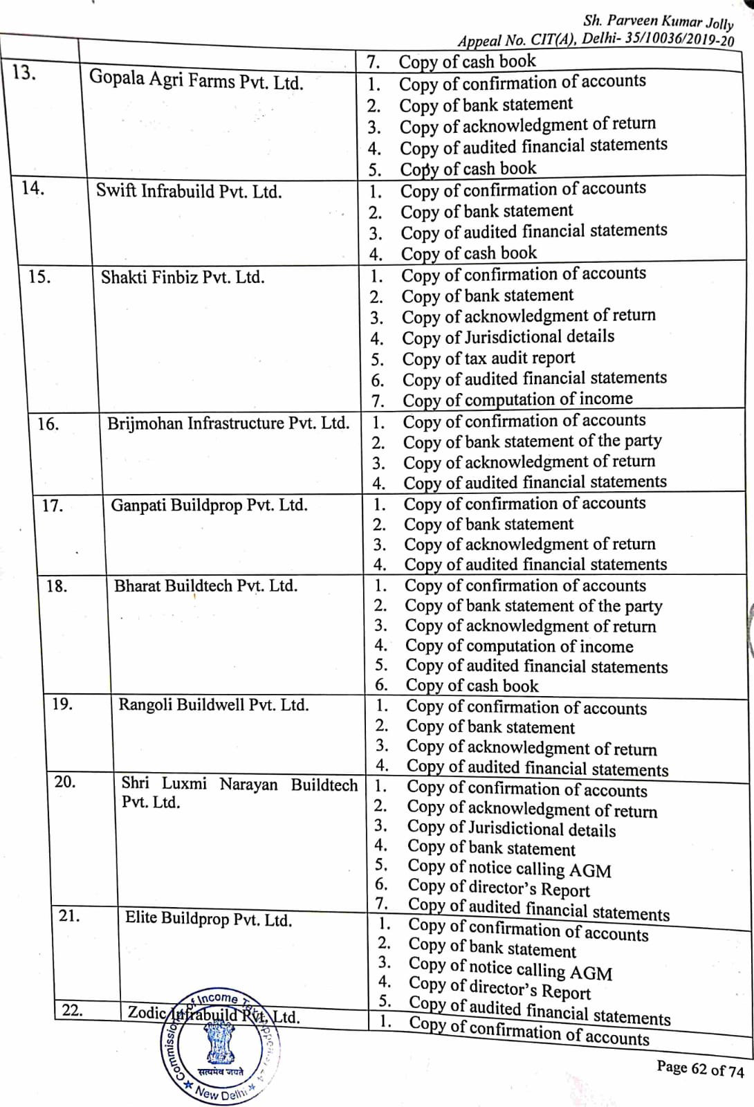 Exhibit reproduced from the original judgment