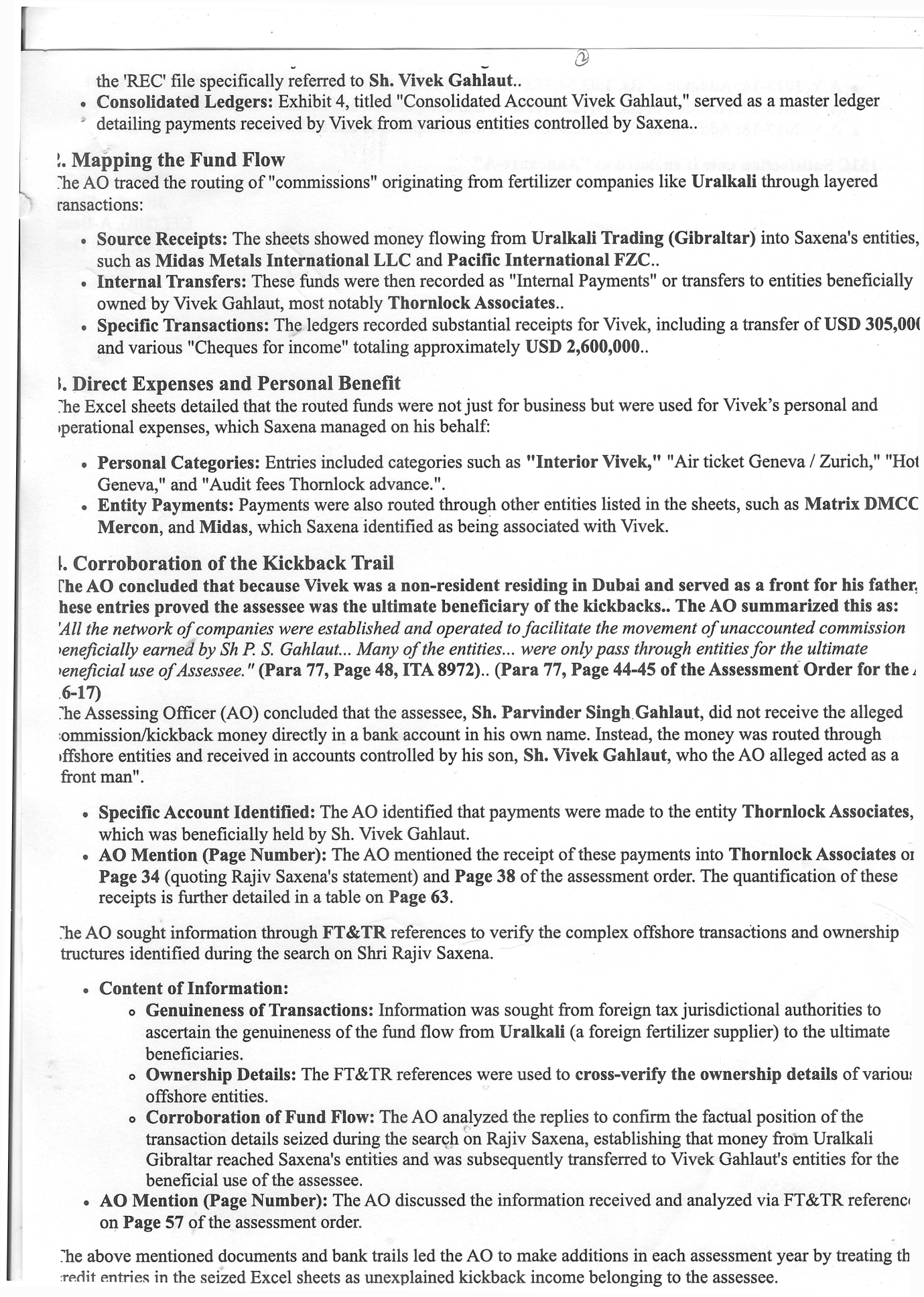 Exhibit reproduced from the original judgment