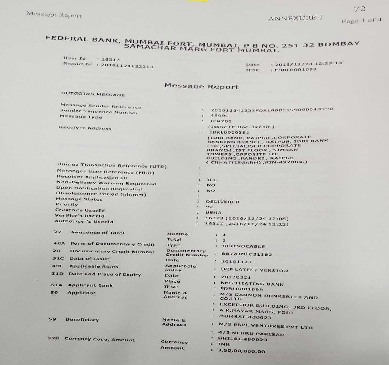 Exhibit reproduced from the original judgment