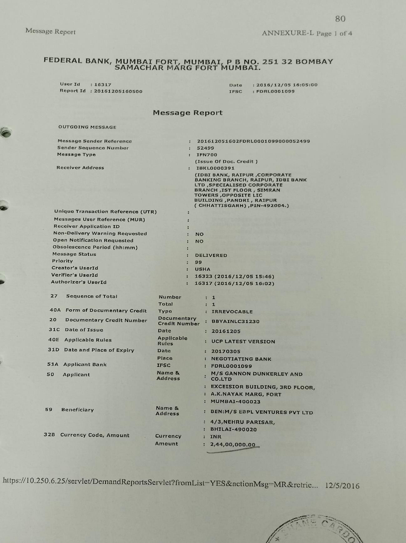 Exhibit reproduced from the original judgment