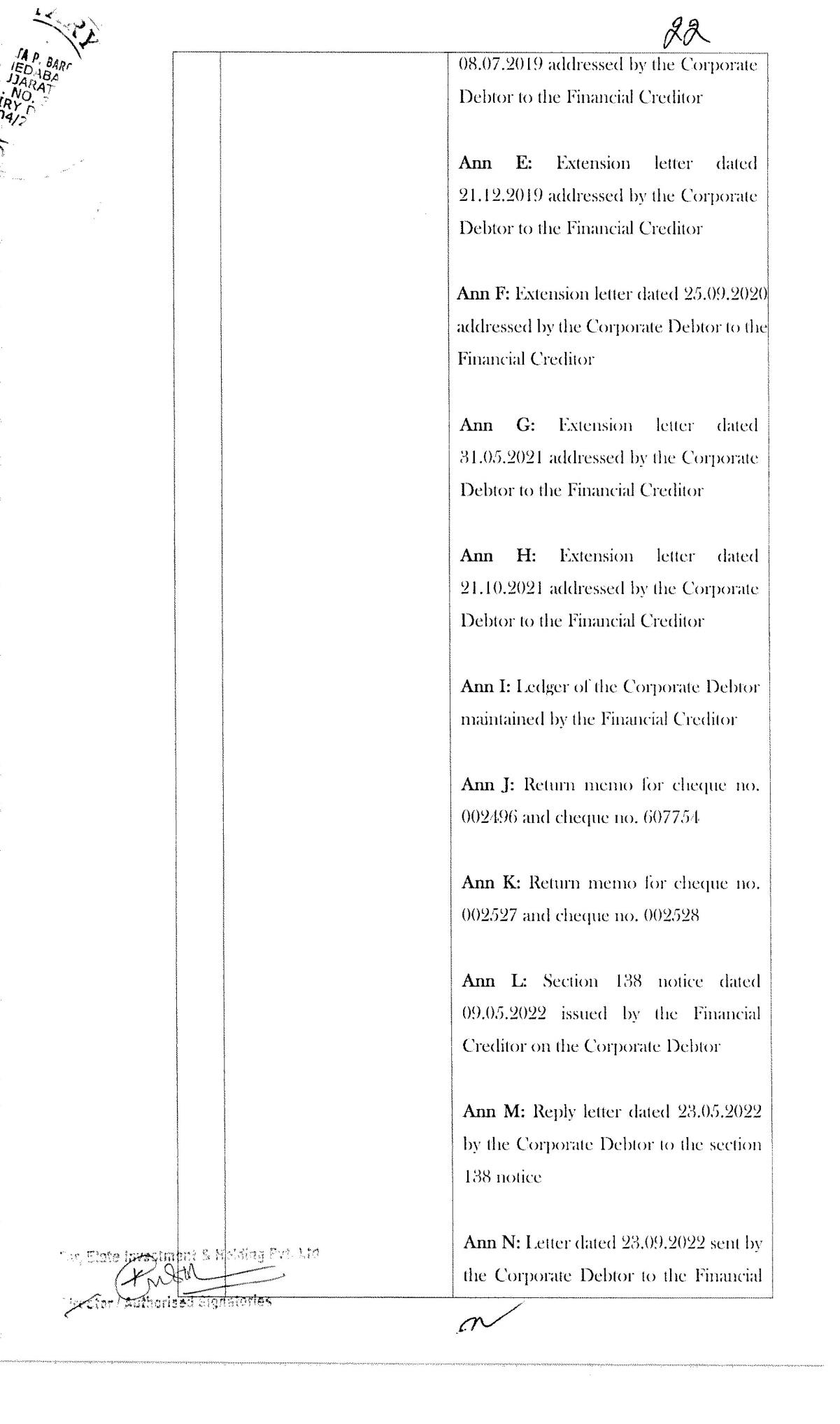Exhibit reproduced from the original judgment