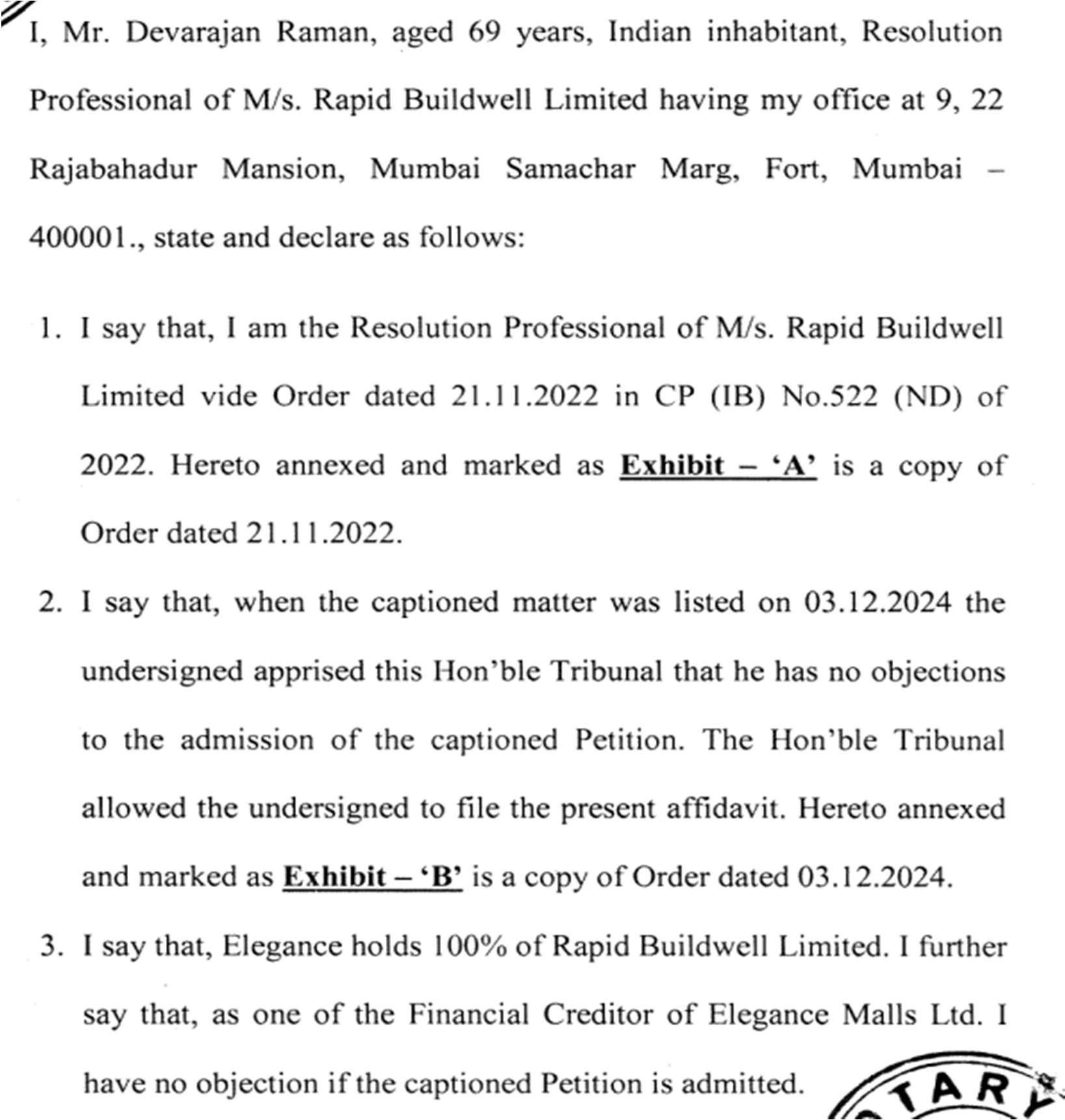 Exhibit reproduced from the original judgment