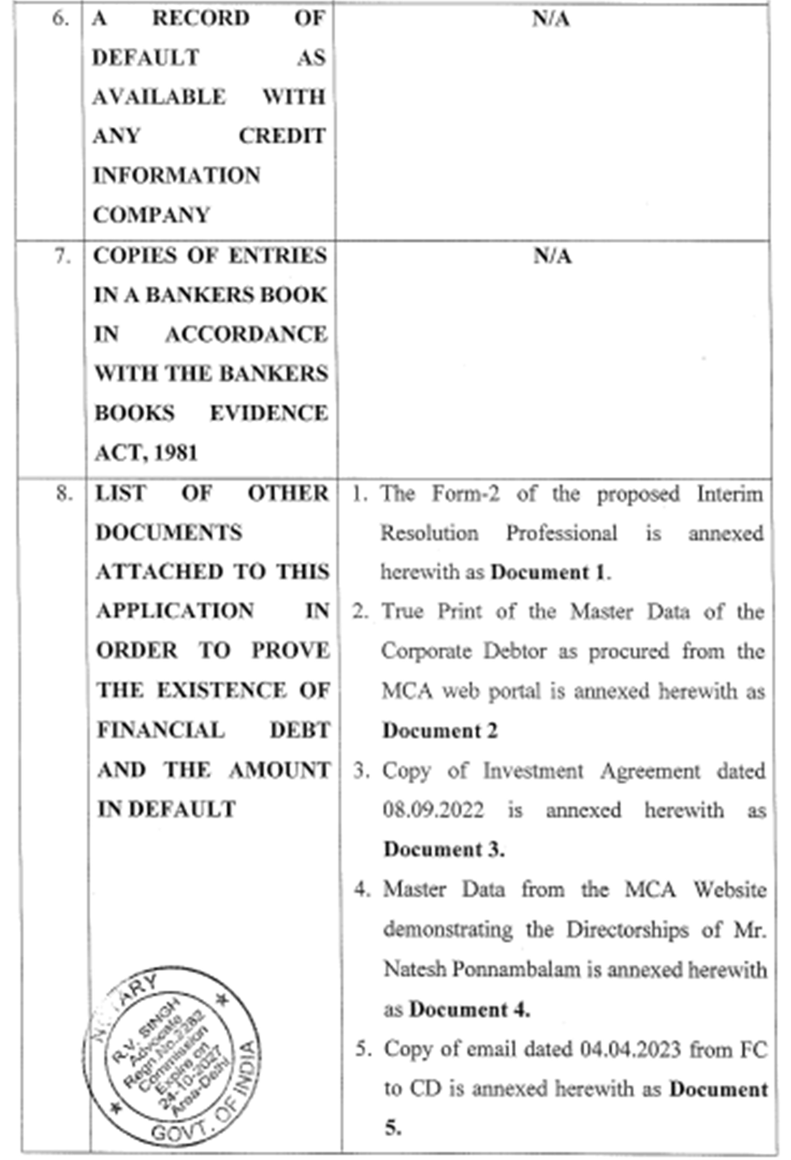 Exhibit reproduced from the original judgment
