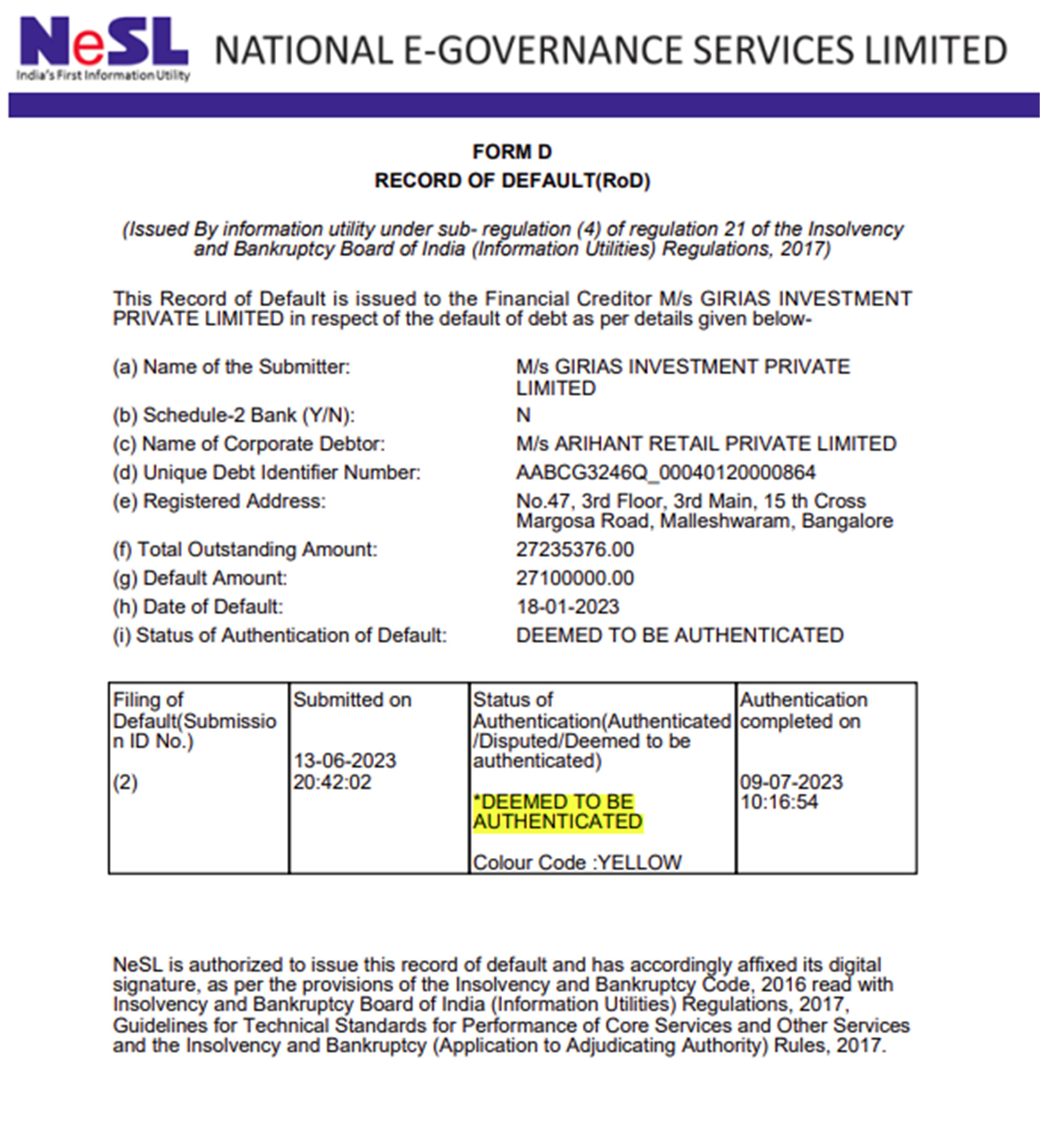 Exhibit reproduced from the original judgment