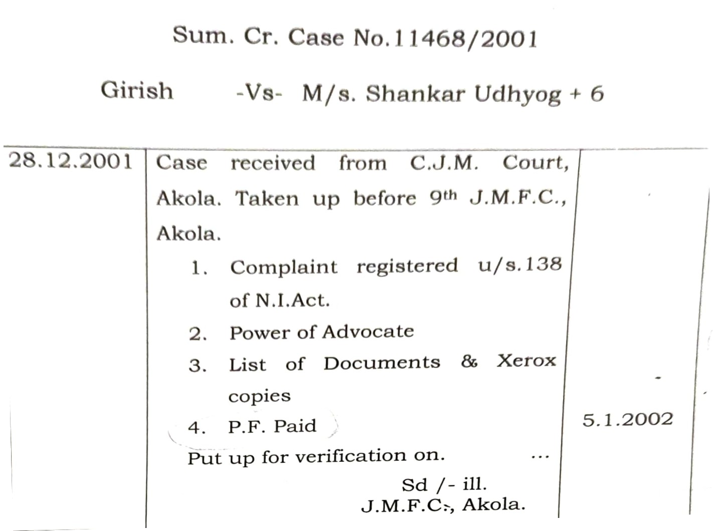 Exhibit reproduced from the original judgment
