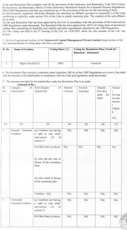 Exhibit reproduced from the original judgment