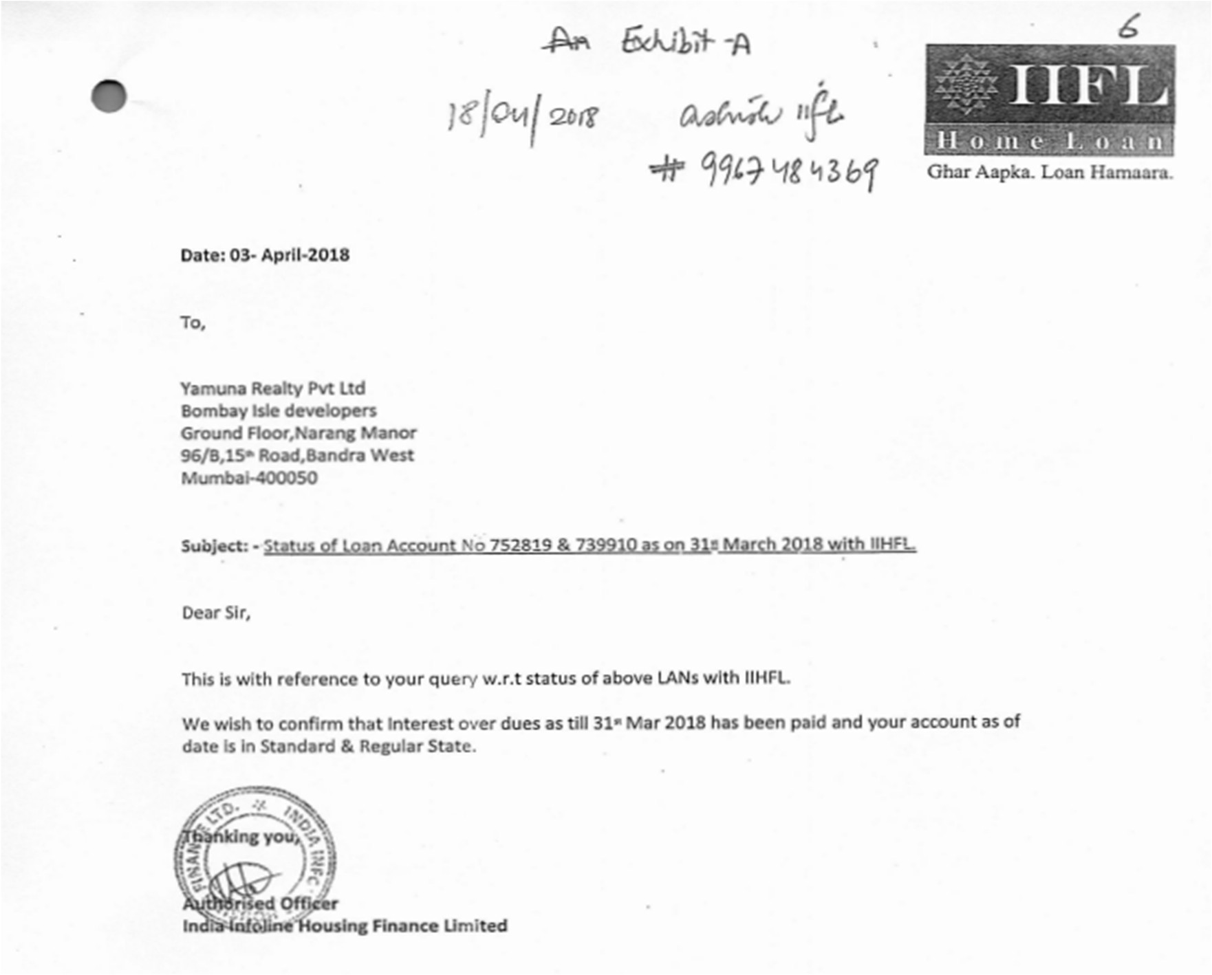 Exhibit reproduced from the original judgment