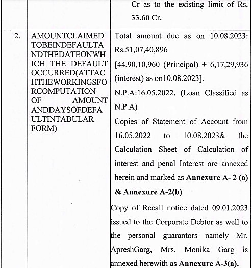 Exhibit reproduced from the original judgment