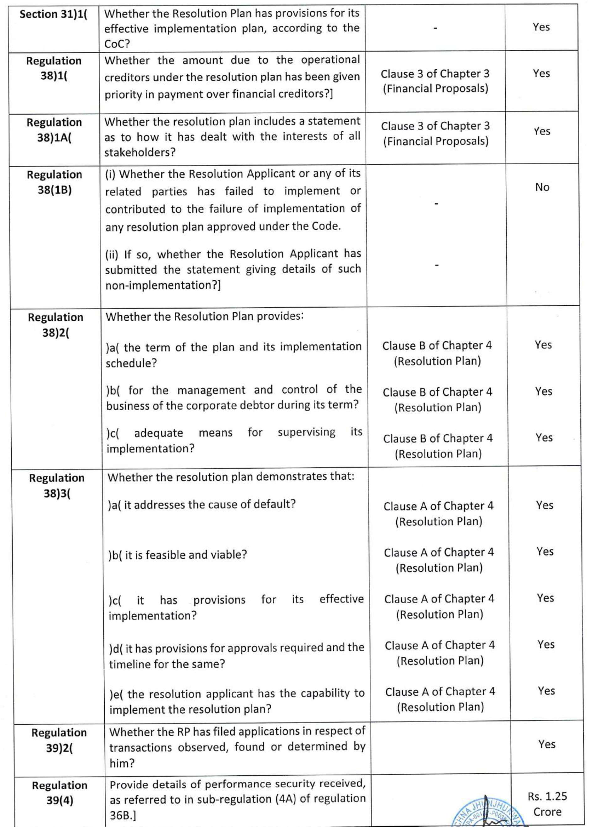 Exhibit reproduced from the original judgment