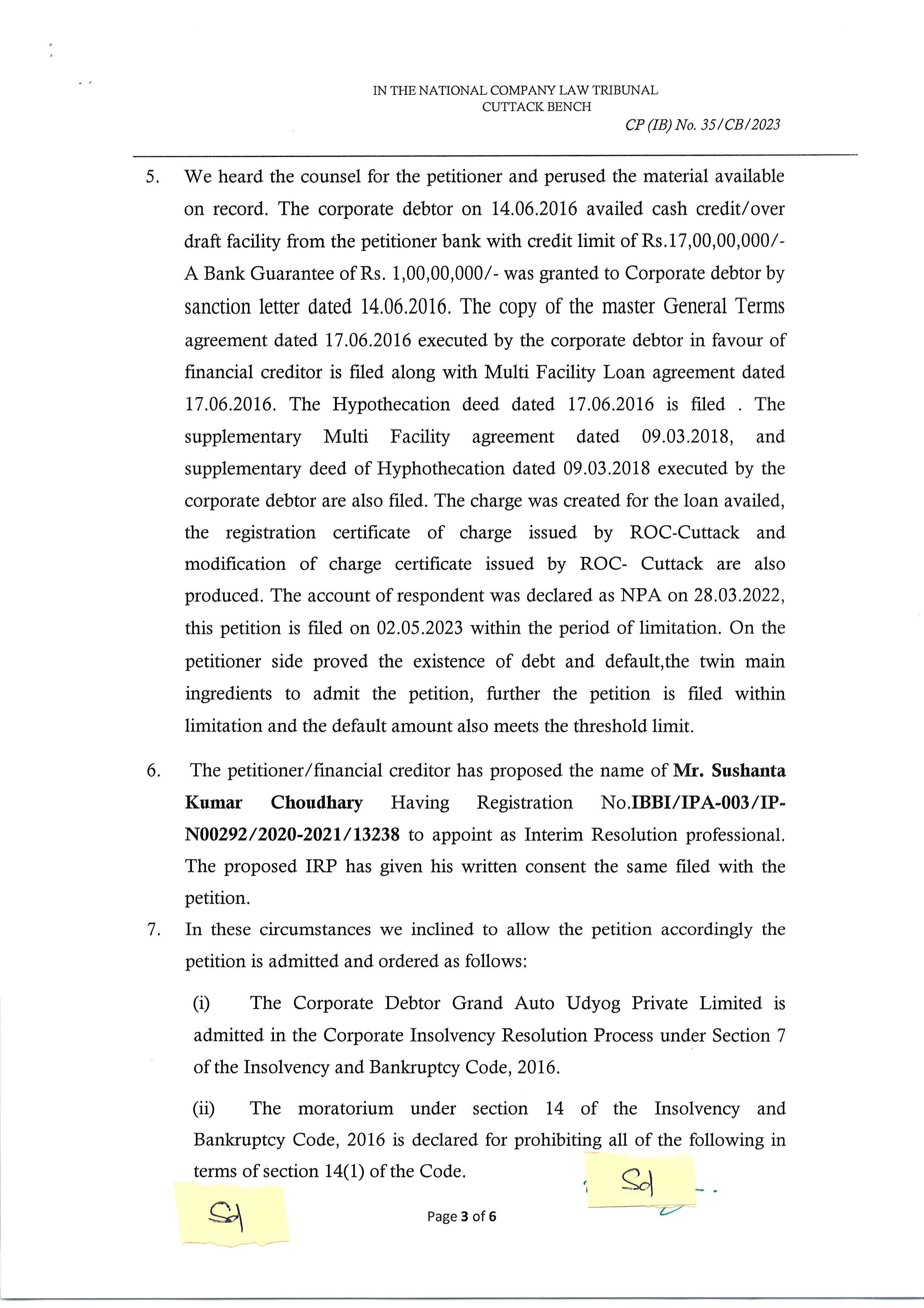 Exhibit reproduced from the original judgment