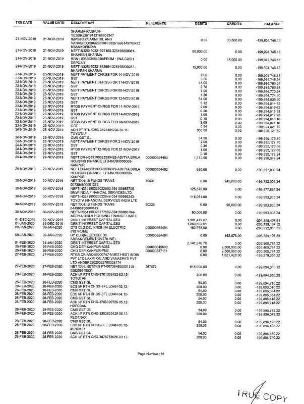 Exhibit reproduced from the original judgment