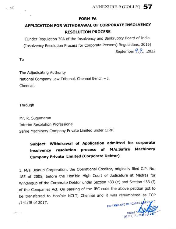 Exhibit reproduced from the original judgment