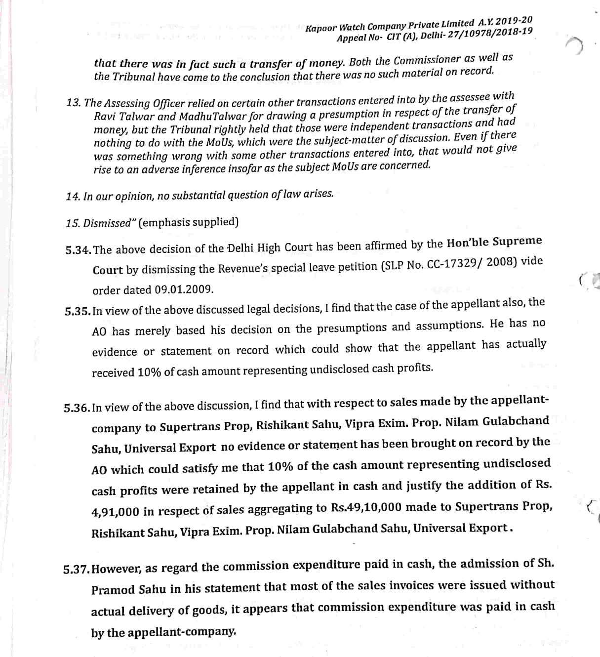 Exhibit reproduced from the original judgment