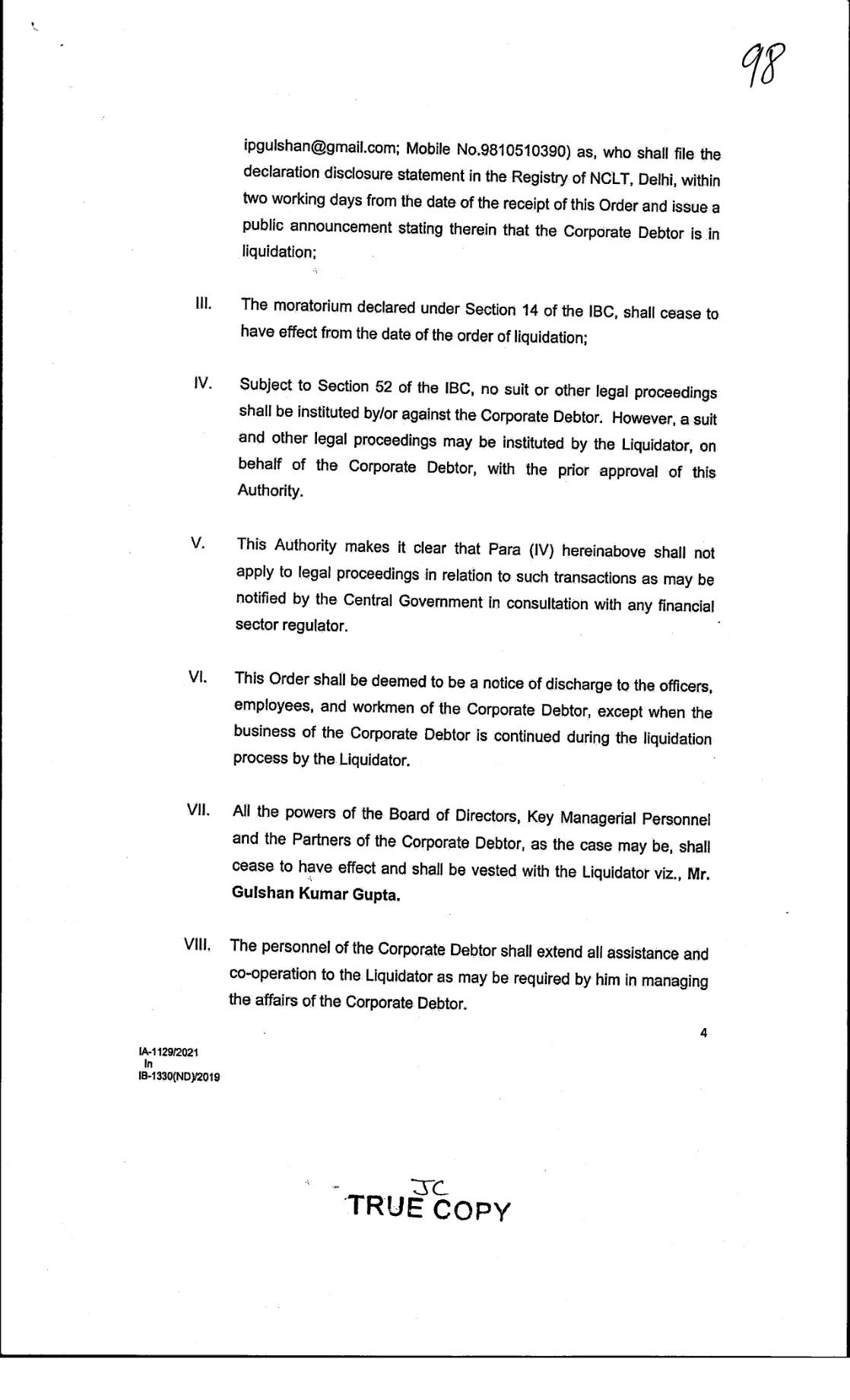 Exhibit reproduced from the original judgment