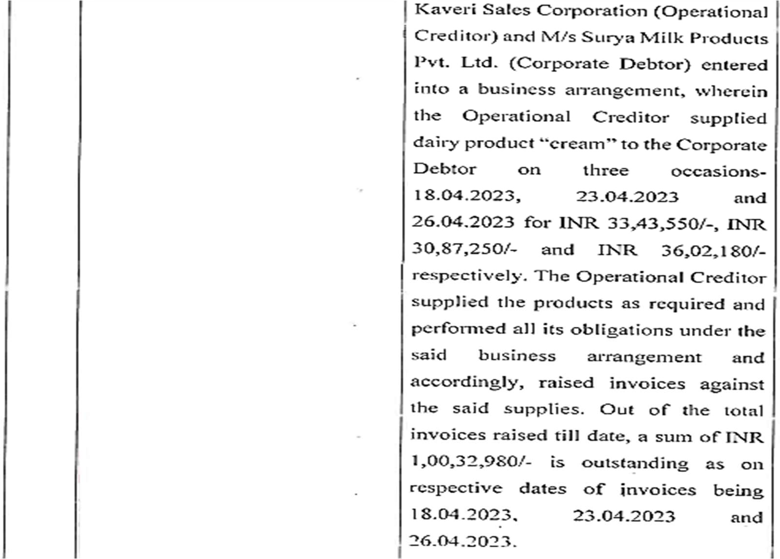 Exhibit reproduced from the original judgment